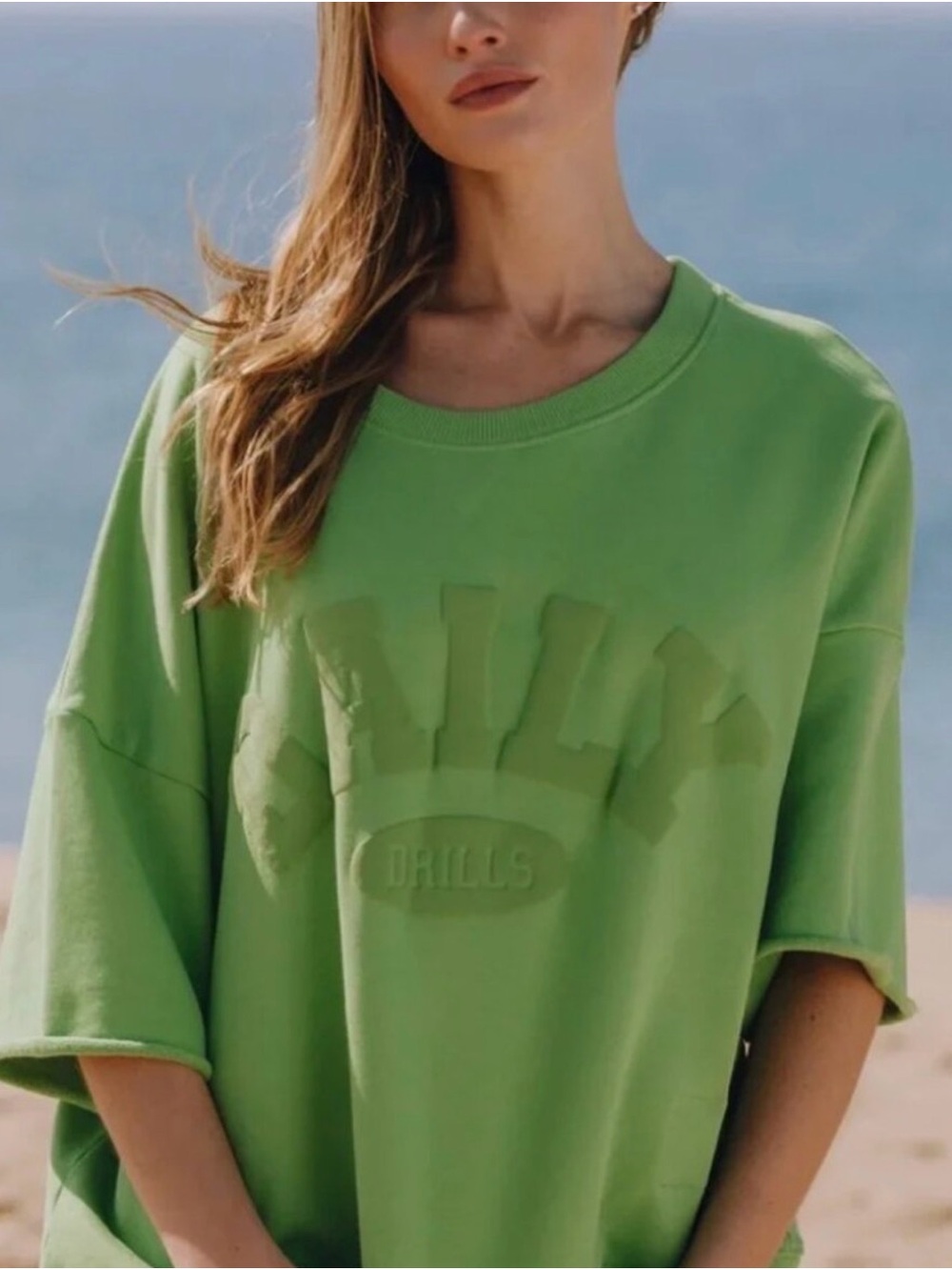 Daily Drills Cropped Sleeve Daily Crew - Lucky